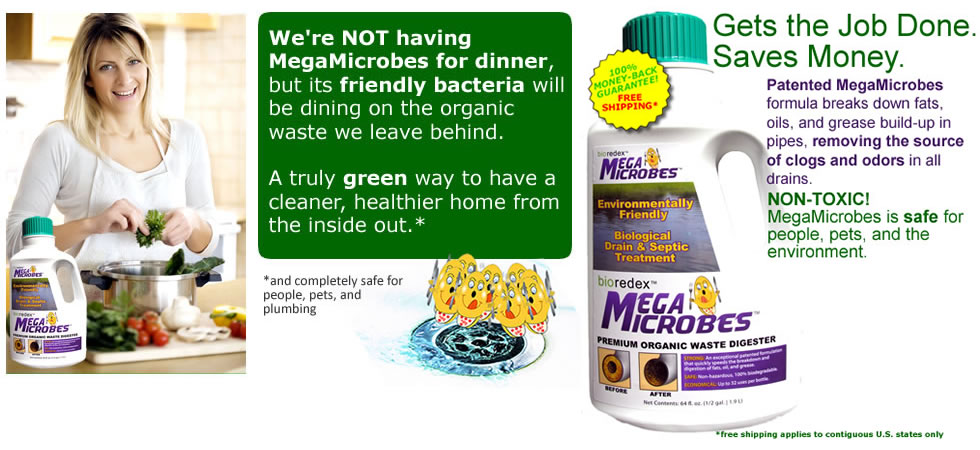 MegaMicrobes Liquid patented natural drain cleaner